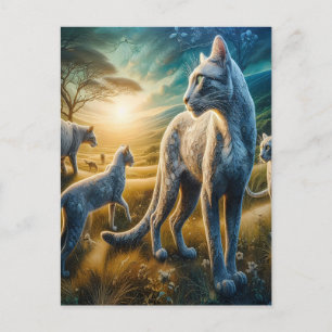 Whisker Wonderland: Feline Family Frolic Postcard