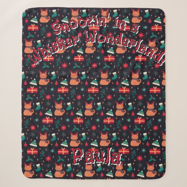 Whisker Wonderland Sherpa Blanket (Front)