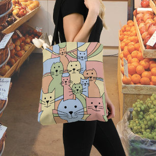Whisker Wonders' Cat Tote Bag