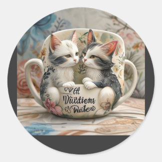 Whisker Wonders: Feline Friendship is Forever Classic Round Sticker