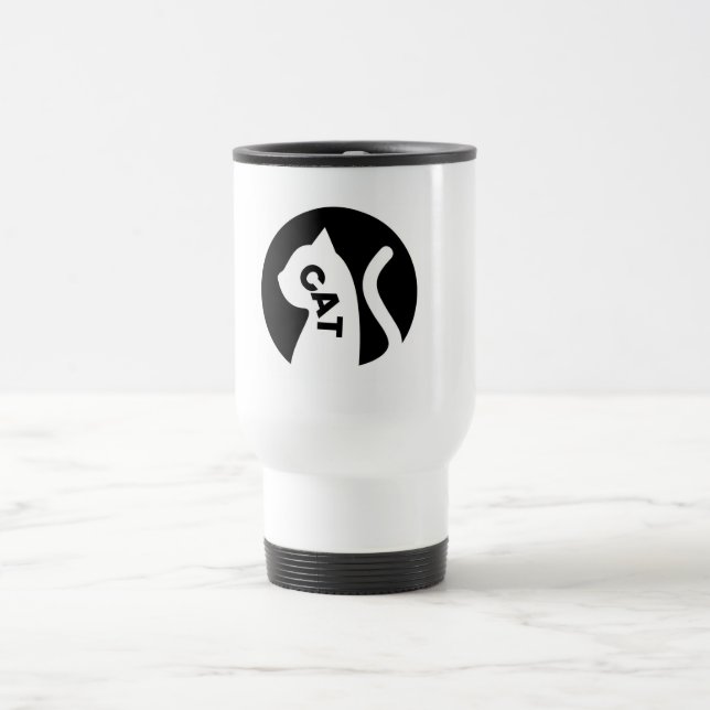 Whiskered Charm Coffee Delight Travel Mug (Center)