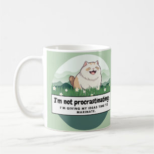 Whiskered Muse: Silly Fat Cat Inspires Writers Coffee Mug