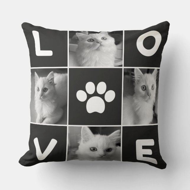 Whiskered Whimsy: Embrace the Love - Cat Lover's  Cushion (Front)