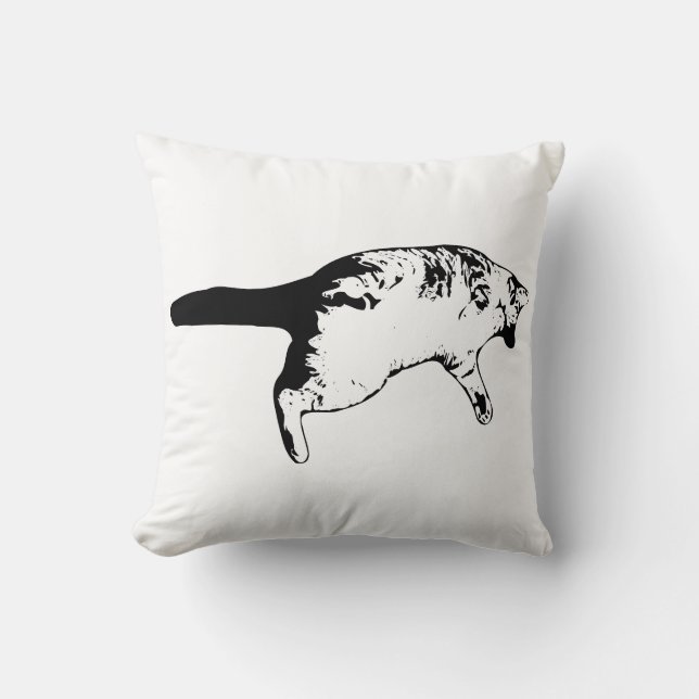 Whiskered Wonder in Ink Texture Cushion (Front)