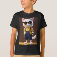 "Whiskered Workmate: Cheerful Cat in Pixar Style"