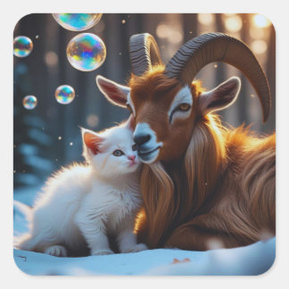 Whiskers and Hooves Square Sticker