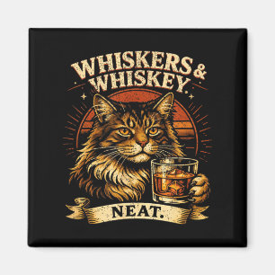 Whiskers and neat funny cat lover drinker magnet