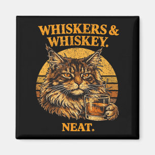 Whiskers and Neat Funny Cat Lover Drinker Magnet