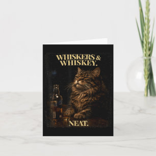 Whiskers and Neat Funny Cat Lover Vintage Retro Card