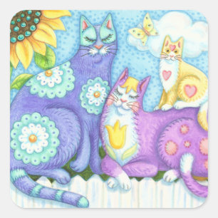 Whiskers And Purrs, CAT FRIENDS STICKERS Sheet