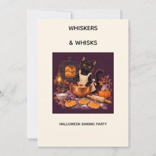 Whiskers and Whisks Halloween Baking Party Invitation