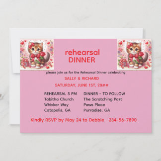 Whiskers & Blooms: Rehearsal Dinner Invitation