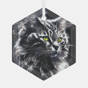 Whiskers in Silver Ornament