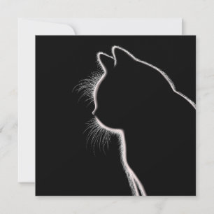 Whiskers in the Dark   Cat Whisker Silhouette Card