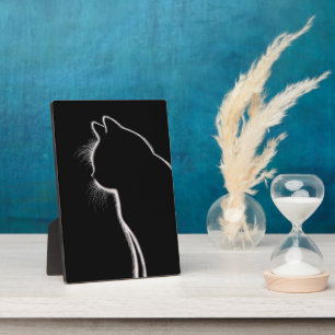 Whiskers in the Dark   Cat Whisker Silhouette Plaque
