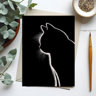 Whiskers in the Dark | Cat Whisker Silhouette Postcard
