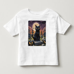 Whiskers of the Witching Hour - Black Cat Toddler T-Shirt