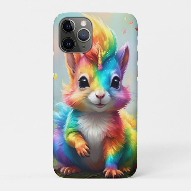 Whiskers of Wonder: The Rainbow Unicorn Squirrel  Case-Mate iPhone Case (Back)