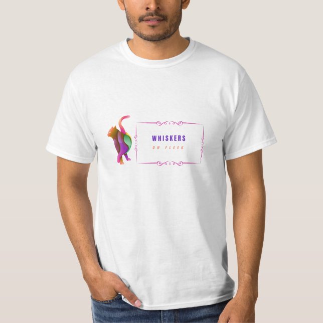Whiskers on Fleek T-Shirt  Cute & Funny Cat Lover (Front)