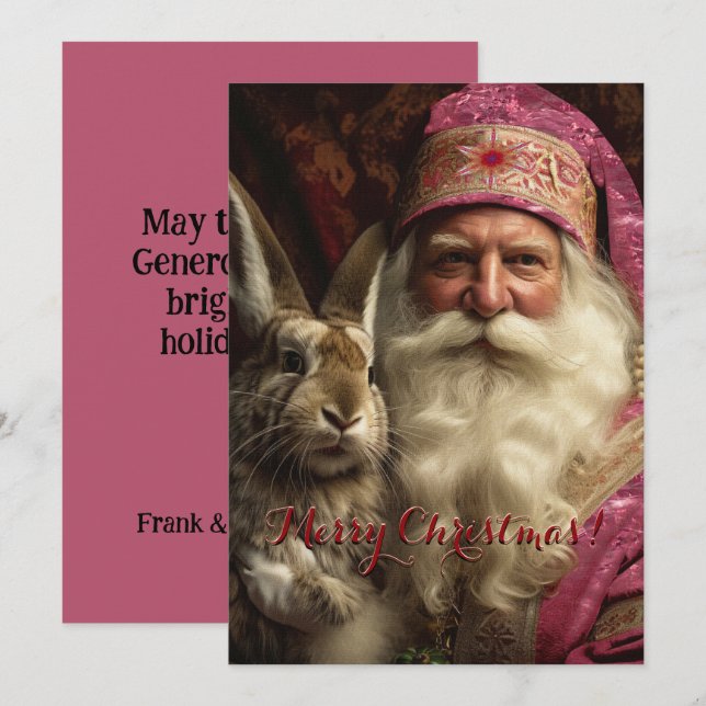 Whiskers Pink Santa Claus Christmas (Front/Back)