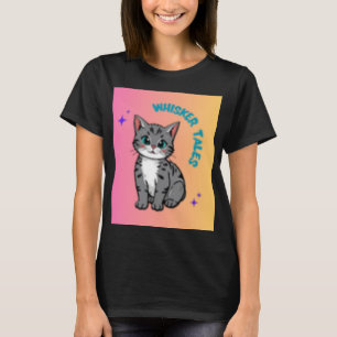 Whiskers & Tales Whimsical Cat Storybook T-Shirt