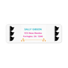 Whiskers & Vows | Black Cat Wedding Address Labels