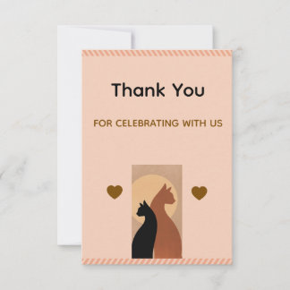 Whiskers & Vows Bound by Paw & Heart Wedding Thank You Card