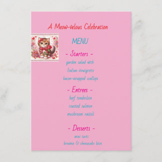 Whiskers & Vows Meow-velous Rehearsal Dinner Menu