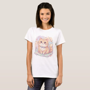 Whiskers & Wishes   Adorable Pastel Kitten Art T-Shirt