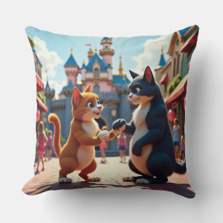 Whiskers & Wishes: Fairytale Feline Wedding Bliss Cushion