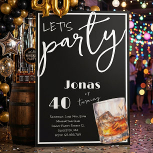 Whiskey adults birthday party invitation
