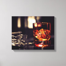 whiskey and cigar canvas wall print