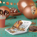 Whiskey and Cigar Men’s Birthday Party Paper Plate<br><div class="desc">Celebrate a milestone in style with this Aged to Perfection men’s birthday party invitation. Featuring a sophisticated watercolor design of a whiskey glass with ice, a classic whiskey bottle, and a premium cigar, this invitation is perfect for milestone birthdays such as a 40th, 50th, 60th, or 70th celebration. The rich...</div>