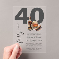 Whiskey and Cigars Masculine 40th Birthday Party