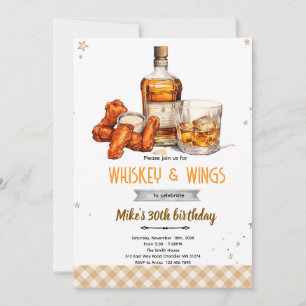 Whiskey and Wings party Invitation