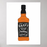 Whiskey Bottle 21st Birthday Whiskey Lovers