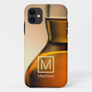 Whiskey Bottle Cloese-Up With Monogram And Name Case-Mate iPhone Case