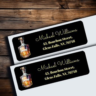 Whiskey Bottle Glass Return Address