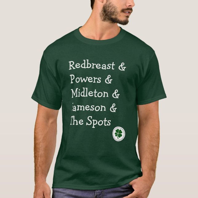 Whiskey Brands of Irish Distillers T-Shirt (Front)