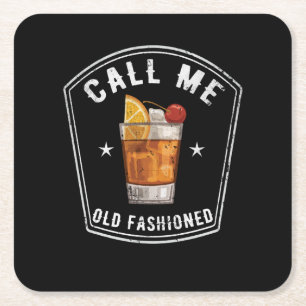 Whiskey Calls Me Old Fashioned Square Paper Coaster
