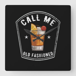 Whiskey Calls Me Old Fashioned Square Wall Clock