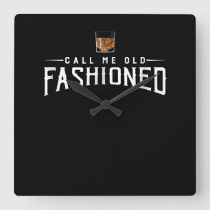 Whiskey Calls Me Old Fashioned Square Wall Clock