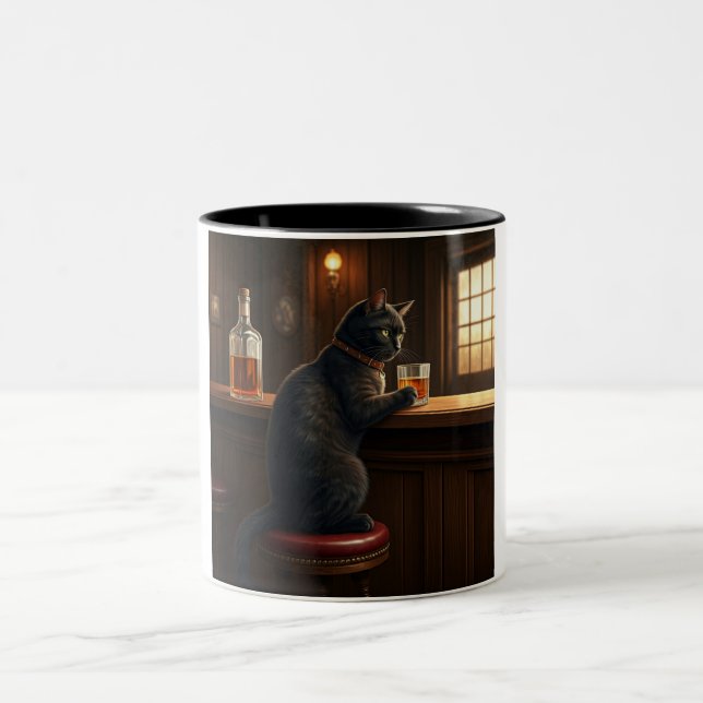 Whiskey Cat: Two-Tone Coffee Mug (Center)