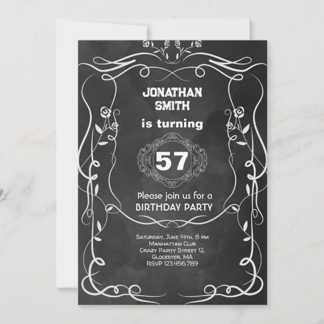 Whiskey celebration birthday party  invitation (Front)