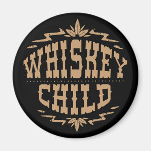 WHISKEY CHILD - Black Magnet w/Fall Harvest Logo