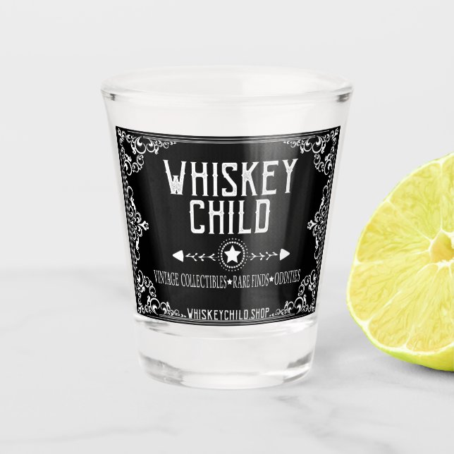 WHISKEY CHILD - Vintage Collectibles Shot Glass (Front)
