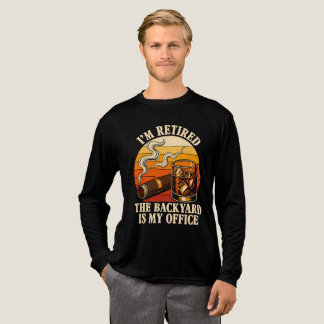Whiskey Cigar Retirement Humour Vintage Backyard Tri-Blend Shirt
