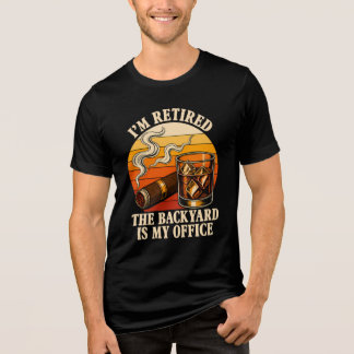 Whiskey Cigar Retirement Humour Vintage Backyard Tri-Blend Shirt