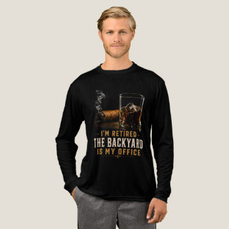 Whiskey Cigar Retirement Humour Vintage Backyard Tri-Blend Shirt