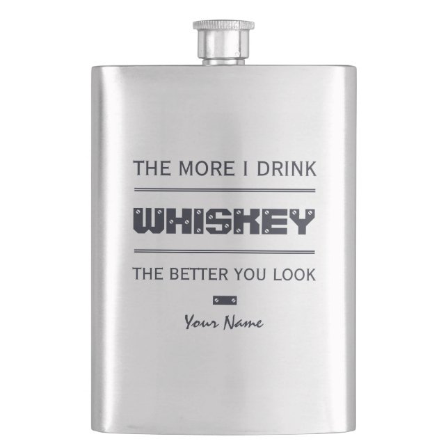 WHISKEY custom monogram flask (Front)